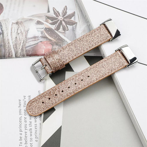 Fitbit Charge 5 Leather Strap (Dark Gold)