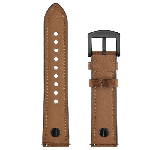 Leather Strap with Screw, laid flat, separate parts, direct top view