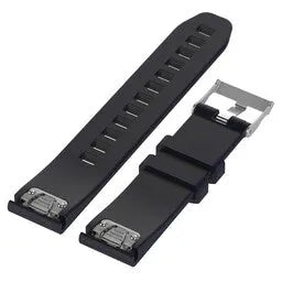 Glossy Silicone Strap, dark blue, laid flat, separate parts, direct top view