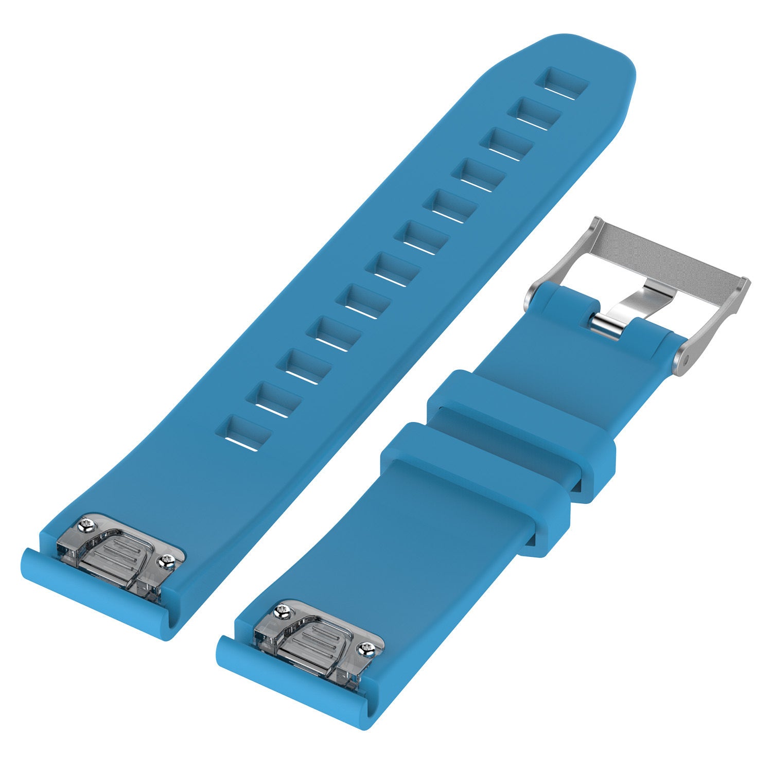 Garmin Fenix 7x Glossy Silicone Strap (Light Blue)