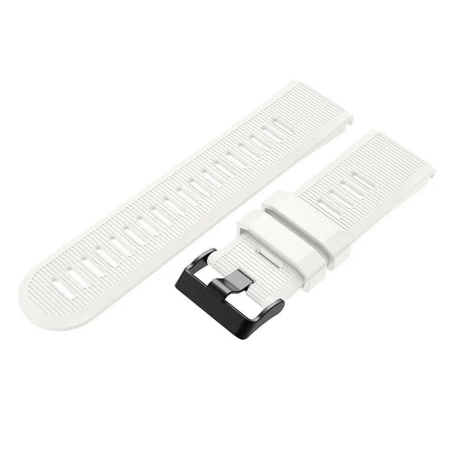 Silicone Strap, white, laid flat, separate parts, direct top view