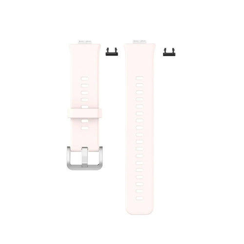 Silicone Strap, light pink, laid flat, separate parts, direct top view
