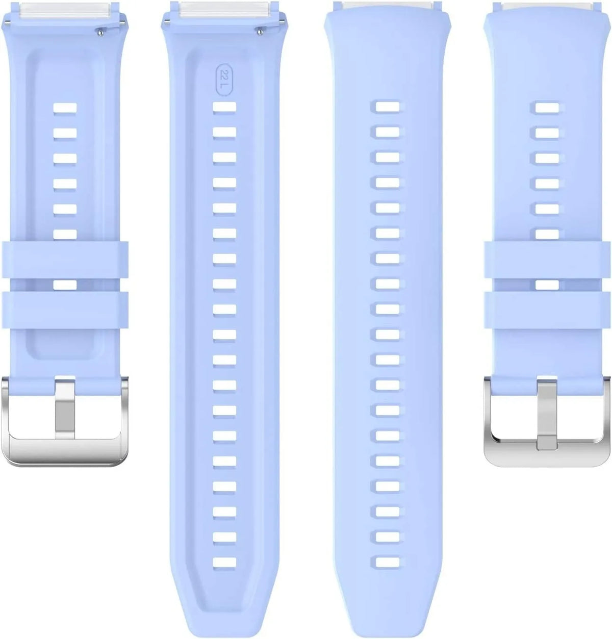 Silicone Strap, laid flat, separate parts, direct top view
