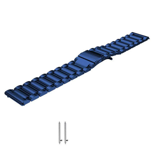 Steel Strap, blue, laid flat, separate parts, direct top view