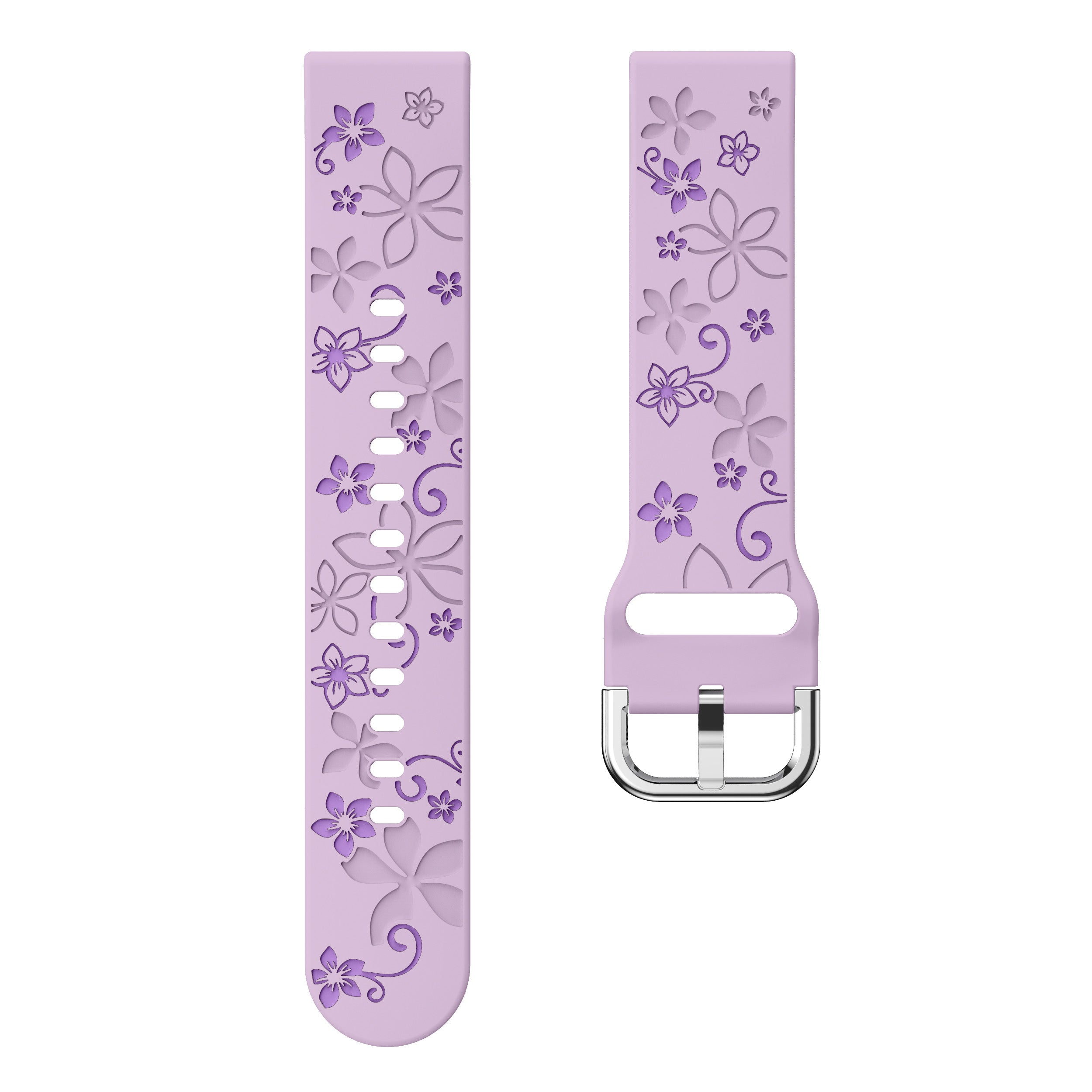 Huawei Watch GT 5 - 41mm Flower Silicone Strap (Lavender/Purple)