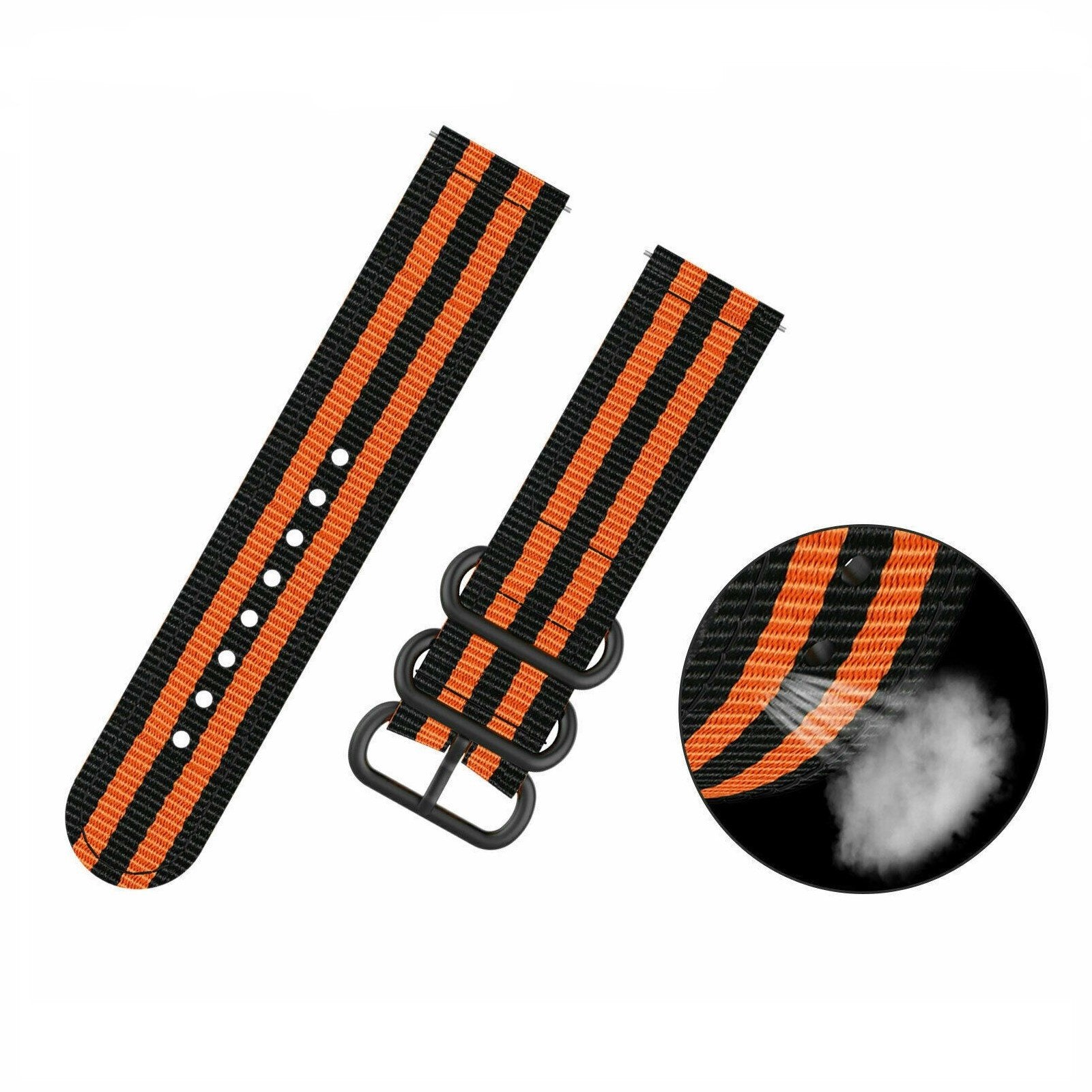 Samsung Galaxy Watch 4 - 44mm Nylon-Strap with Buckle (Black/Orange)