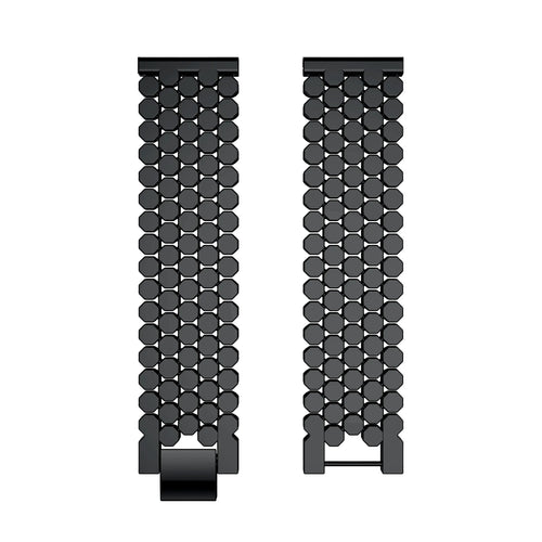 Steel Strap Hexagons, black, laid flat, separate parts, direct top view