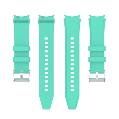 Silicone Strap 'Perfect Fit', aqua, laid flat, separate parts, direct top view