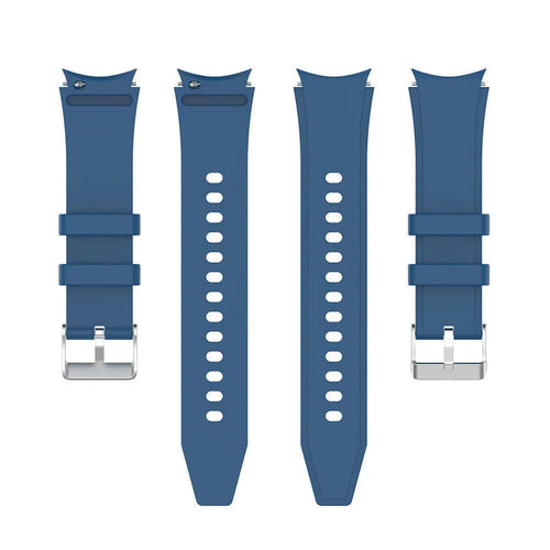Silicone Strap 'Perfect Fit', blue, laid flat, separate parts, direct top view