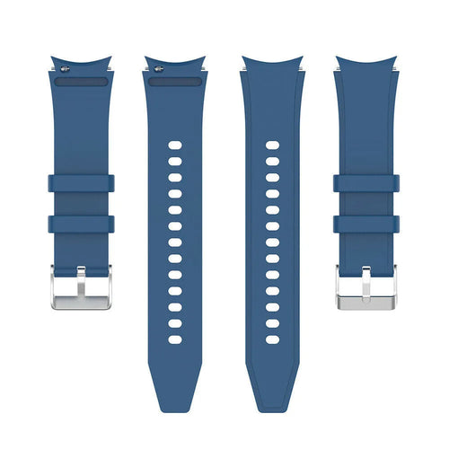 Silicone Strap 'Perfect Fit', blue, laid flat, separate parts, direct top view