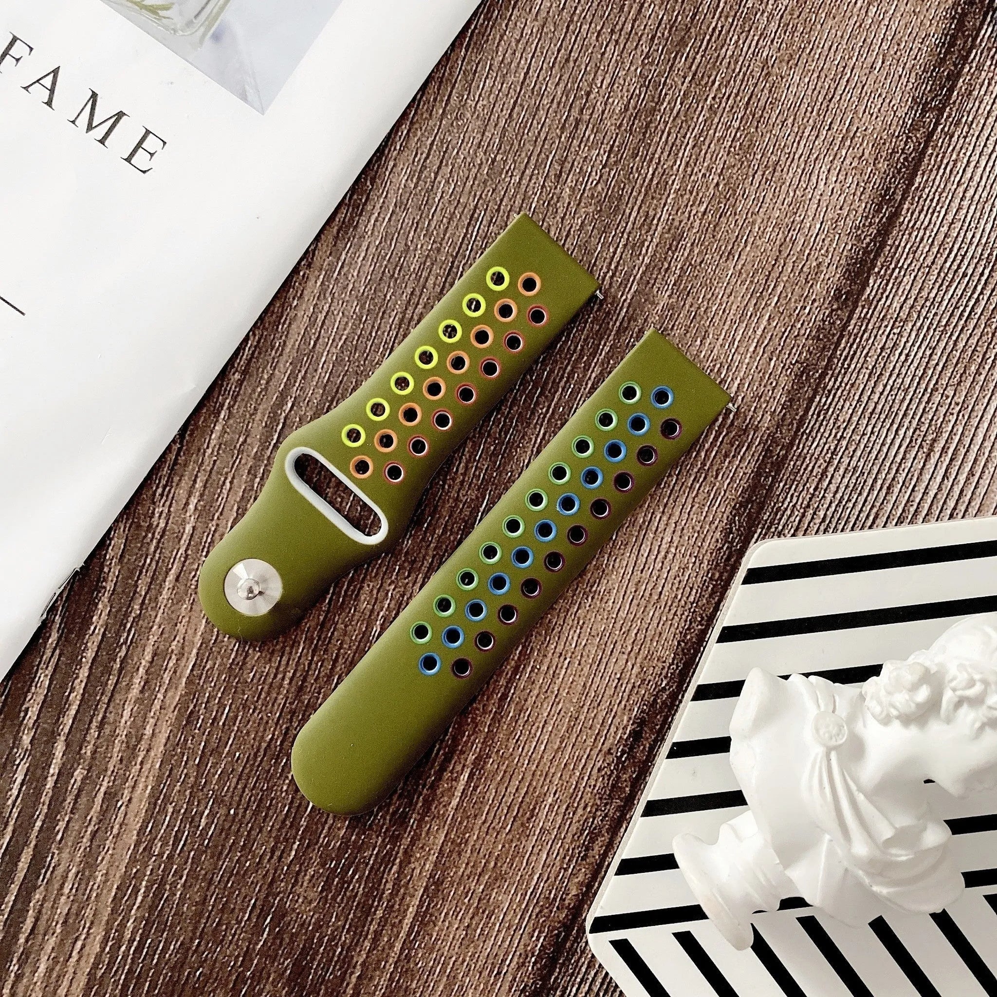 Coros Pace 3 Sport  Strap (Dark Green/Colourful)