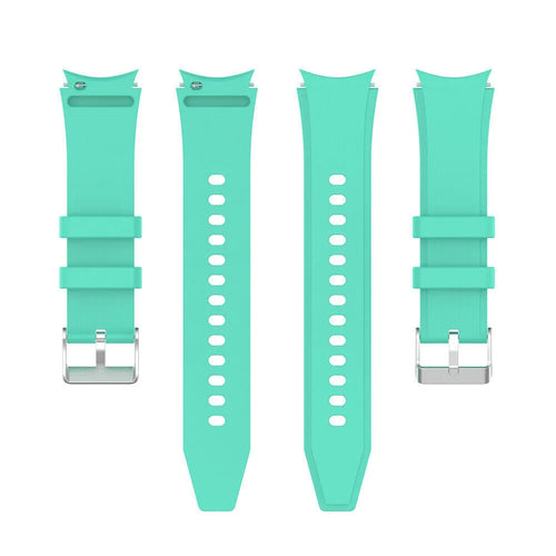 Silicone Strap 'Perfect Fit', aqua, laid flat, separate parts, direct top view