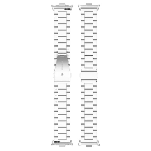 Steel Strap, silver, laid flat, separate parts, direct top view