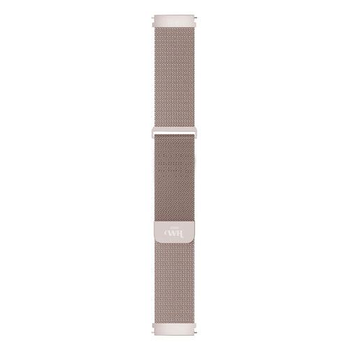 Milanese Strap, pink, laid flat, joined, direct top view