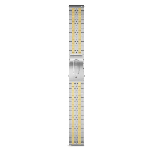 Steel Strap, silver/gold, laid flat, joined, direct top view