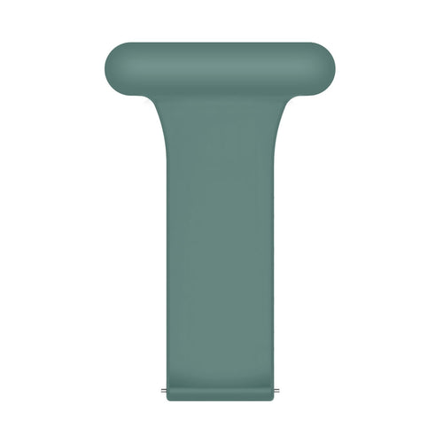 Silicone Nurse Fob, green, laid flat, joined, direct top view
