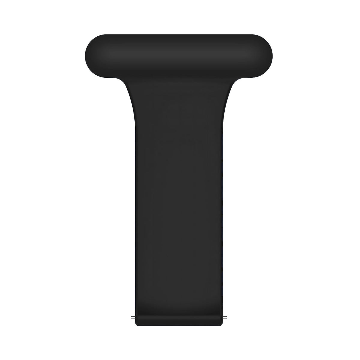 Silicone Nurse Fob, black, laid flat, joined, direct top view