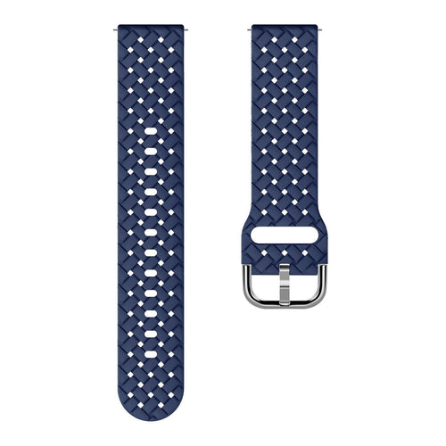 Braided Silicone Strap, dark blue, laid flat, joined, direct top view