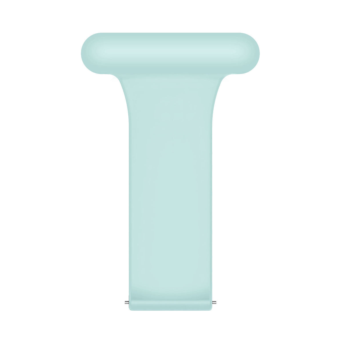 Silicone Nurse Fob, light green, laid flat, joined, direct top view