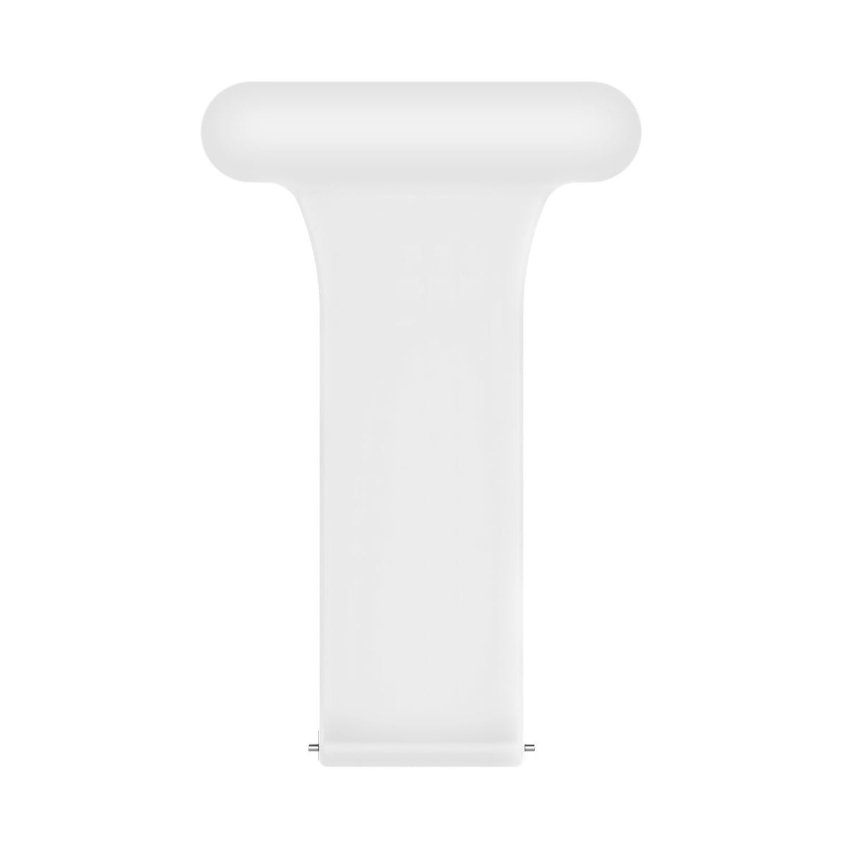 Silicone Nurse Fob, white, laid flat, joined, direct top view