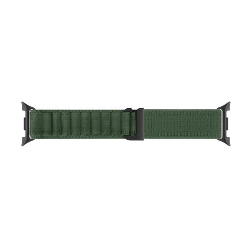 Alpine Nylon Strap, army green, laid flat, joined, direct top view