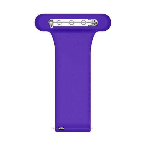 Silicone Nurse Fob, purple, laid flat, joined, direct top view
