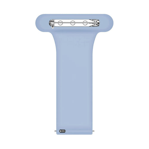 Silicone Nurse Fob, light blue, laid flat, joined, direct top view