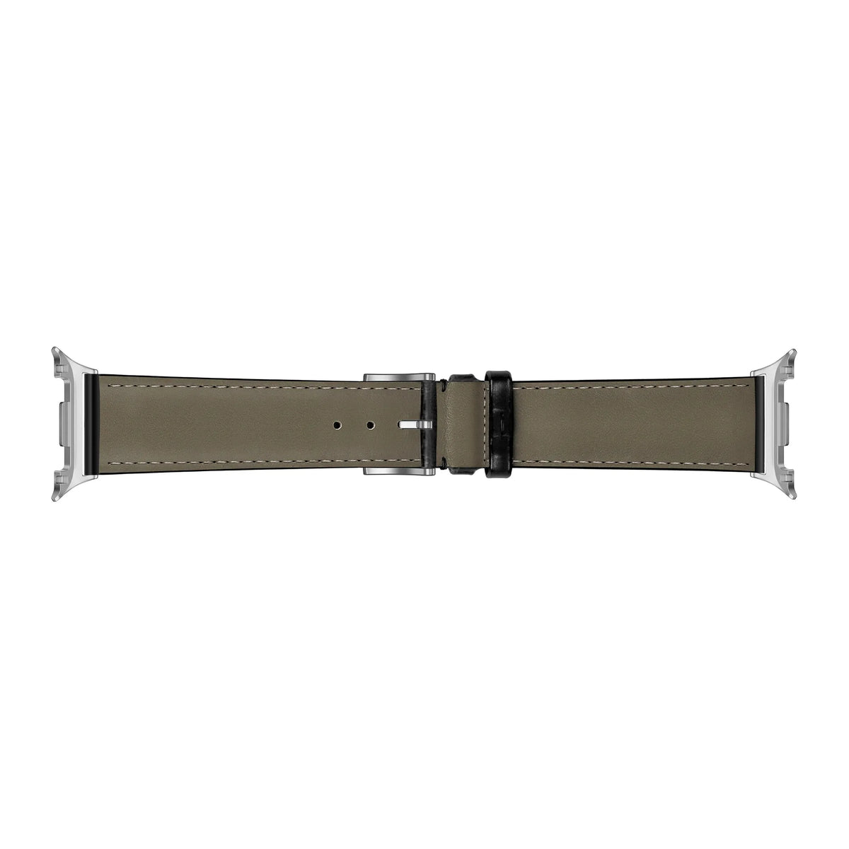 Leather Strap Crocodile Grain, black, laid flat, joined, direct top view