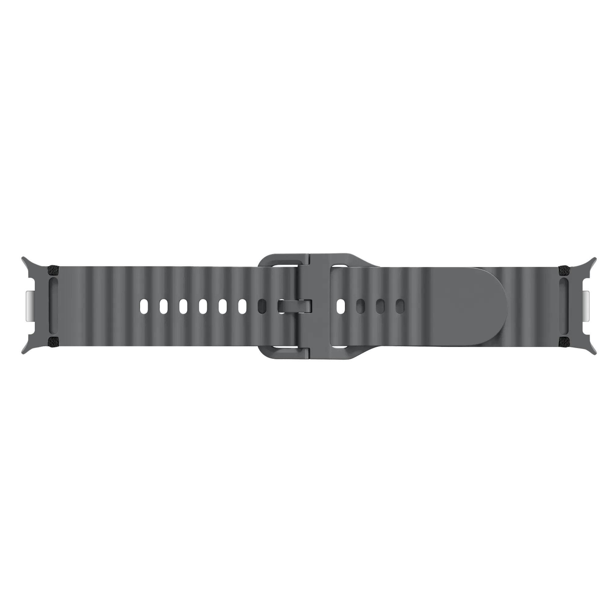Samsung Galaxy Watch 8 - 44mm Wave Silicone Strap (Dark Grey)