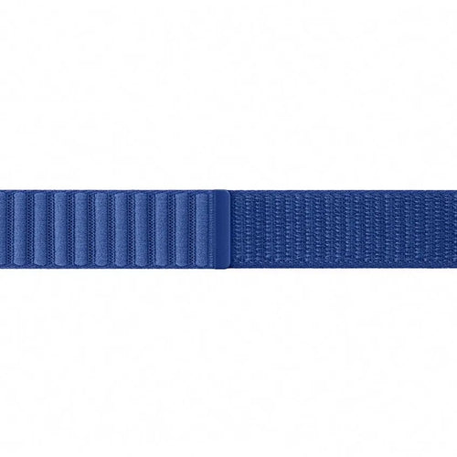 Nylon Fabric Strap, navy blue, laid flat, joined, direct top view