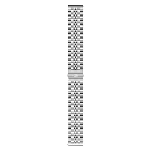 Steel Strap, silver, laid flat, joined, direct top view