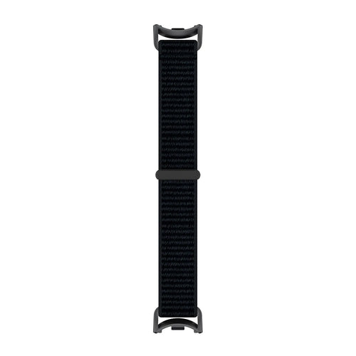 Modern Nylon Strap, black, laid flat, joined, direct top view
