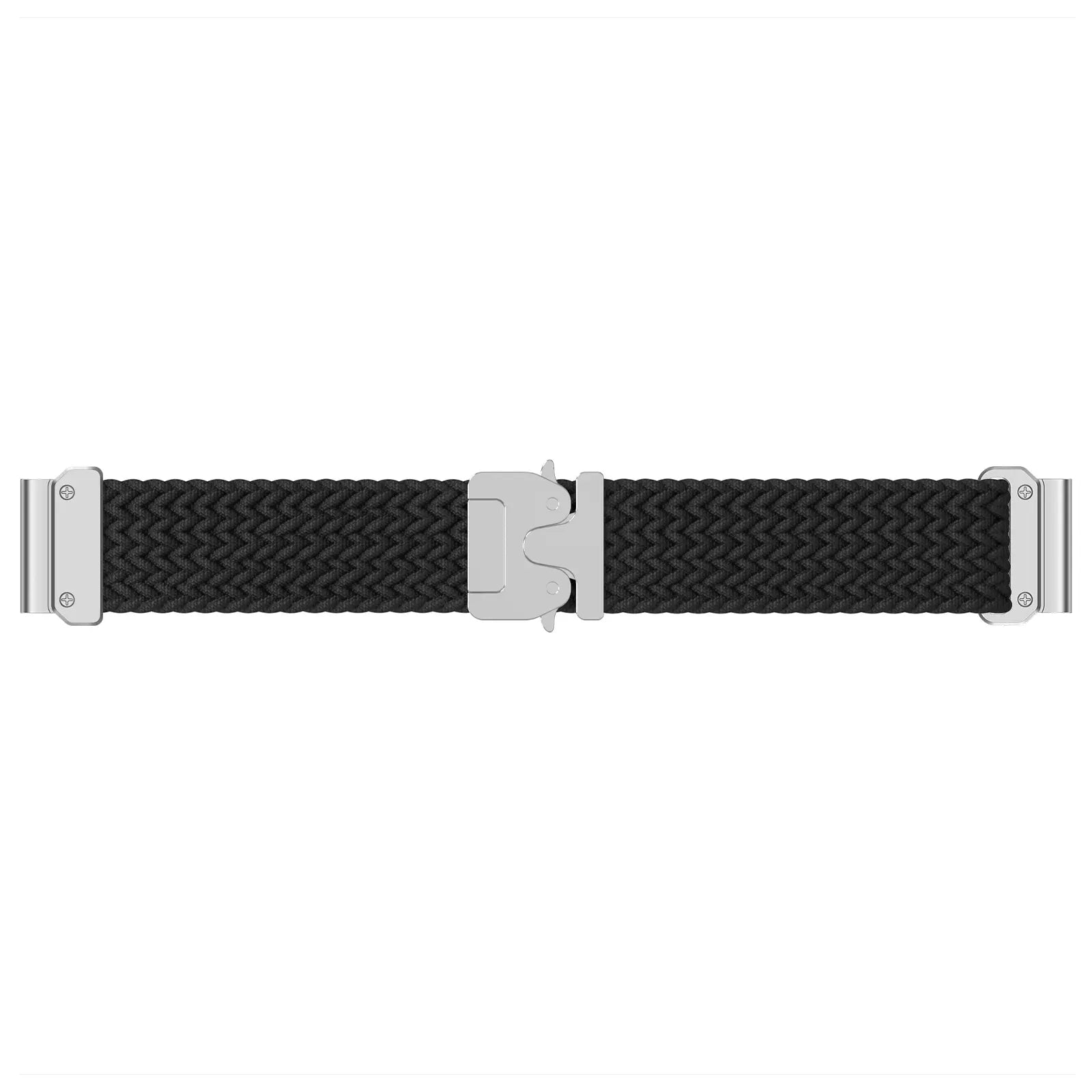 Garmin Forerunner 970 Braided Strap P-Buckle (Black with Silver)