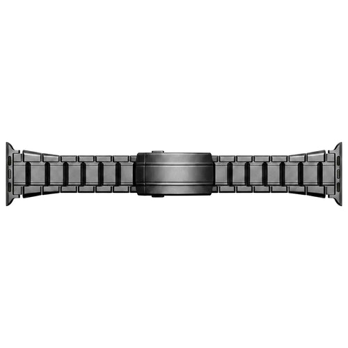 Adjustable Titanium Strap, black, laid flat, joined, direct top view