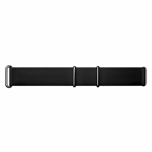 Silicone Strap, black, laid flat, joined, direct top view
