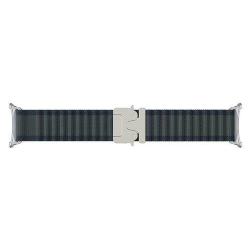 Samsung Galaxy Watch 9 - 44mm Outdoor Nylon Strap with P-Buckle (Black with Silver)