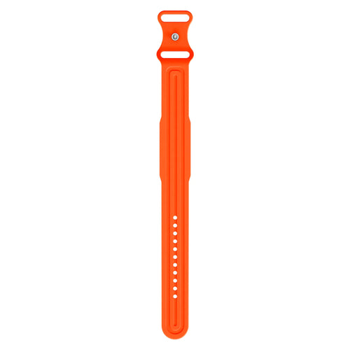 Silicone Strap 'Classic', orange, laid flat, joined, direct top view