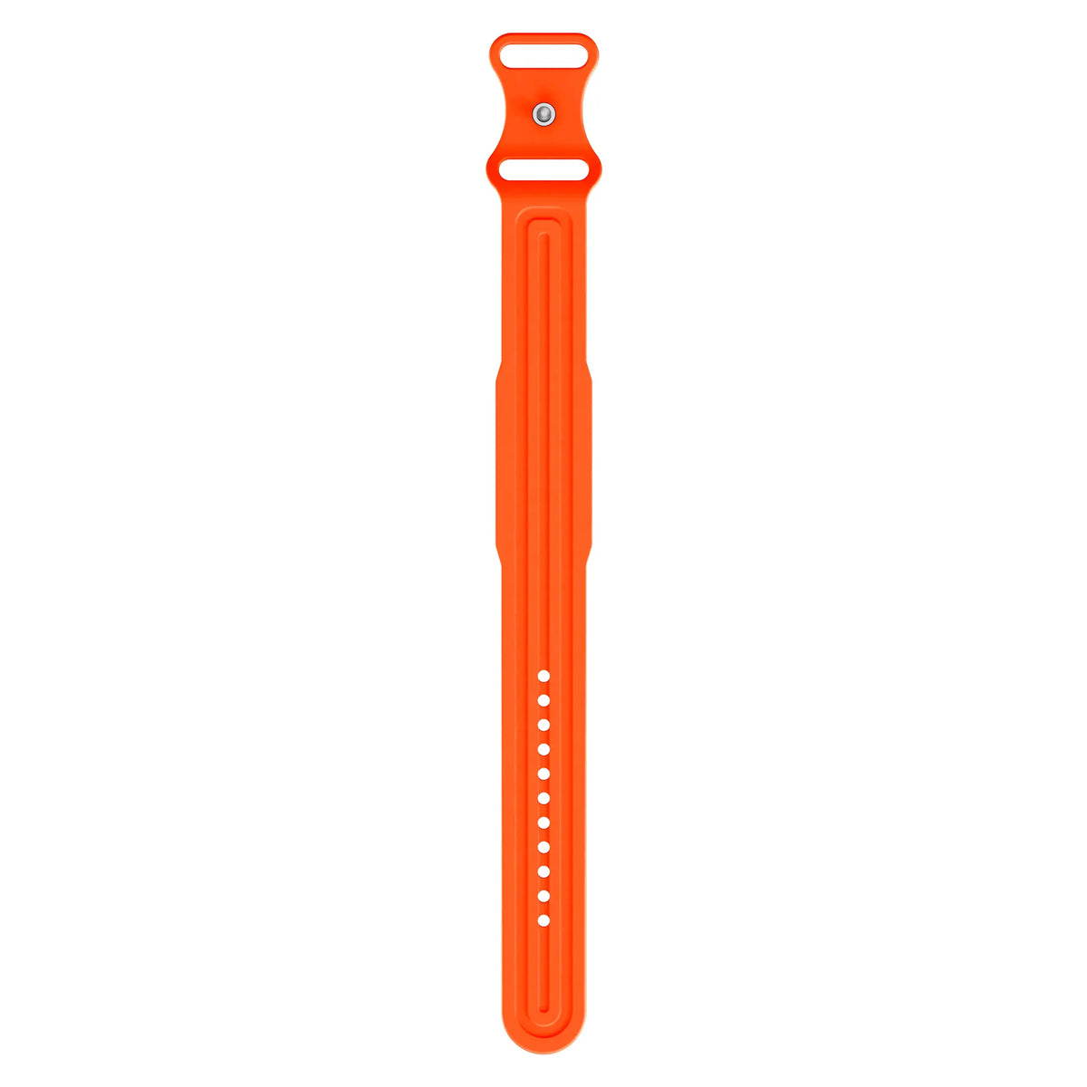 Silicone Strap 'Classic', orange, laid flat, joined, direct top view