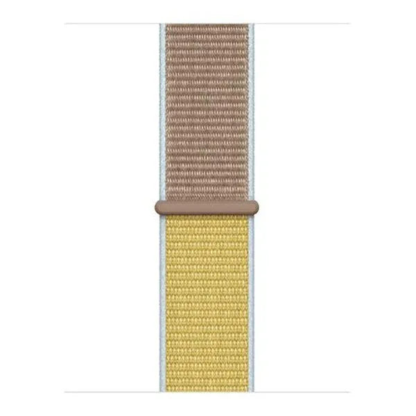 Nylon Strap, camel, laid flat, joined, direct top view