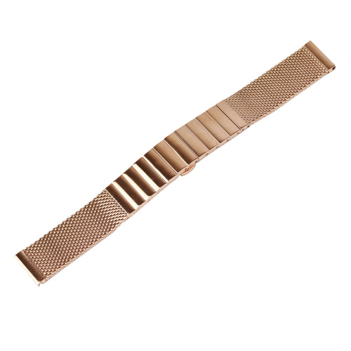 Milanese Steel Strap, rose gold, laid flat, joined, direct top view