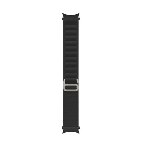 Alpine Nylon Strap, black, laid flat, joined, direct top view
