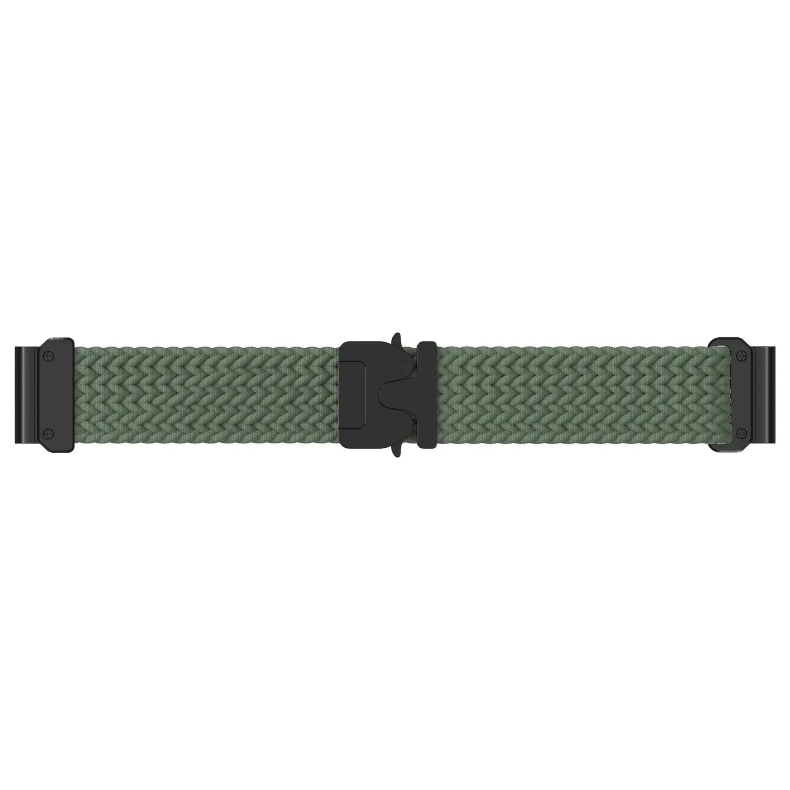Garmin Forerunner 970 Braided Strap P-Buckle (Green with Black)