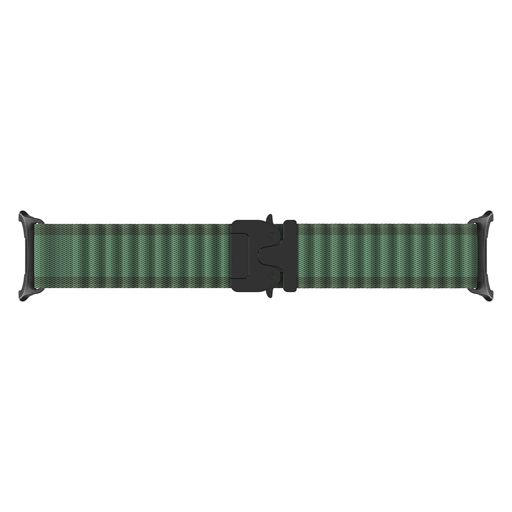 Samsung Galaxy Watch 8 - 44mm Outdoor Nylon Strap with P-Buckle (Green with Black)