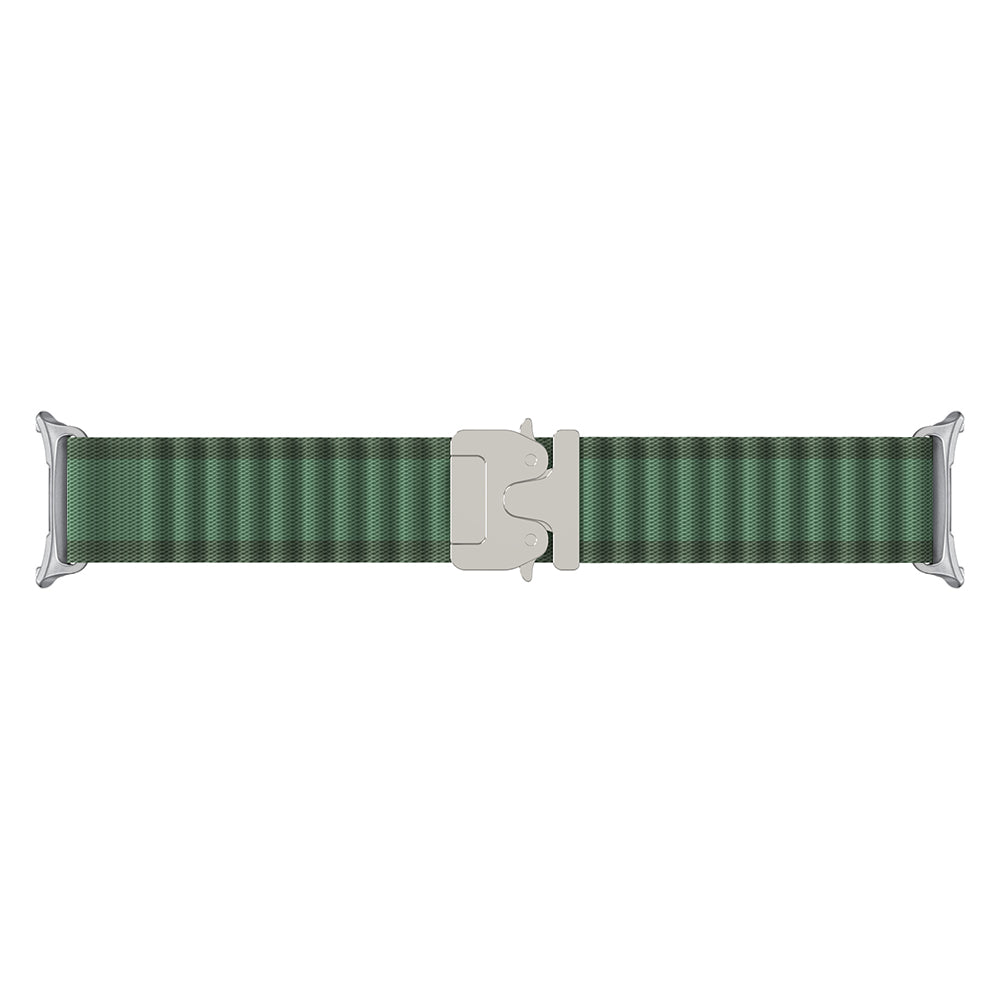 Samsung Galaxy Watch 8 - 44mm Outdoor Nylon Strap with P-Buckle (Green with Silver)