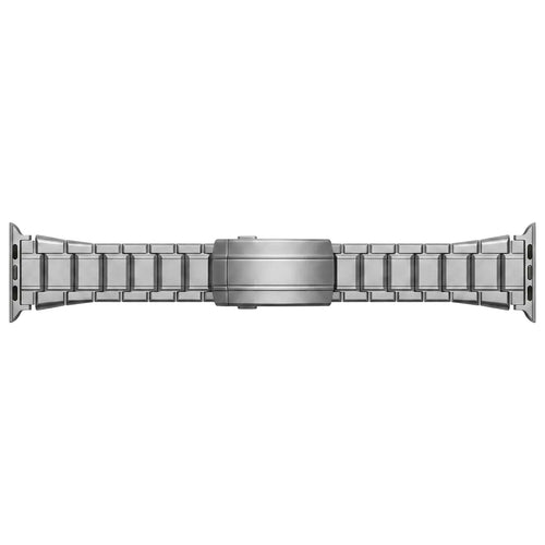 Adjustable Titanium Strap, graphite, laid flat, joined, direct top view