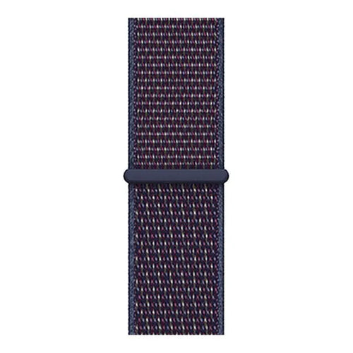 Nylon Strap, indigo blue, laid flat, joined, direct top view