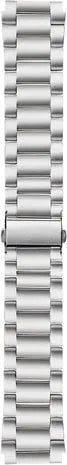 Titanium Strap, silver, laid flat, joined, direct top view