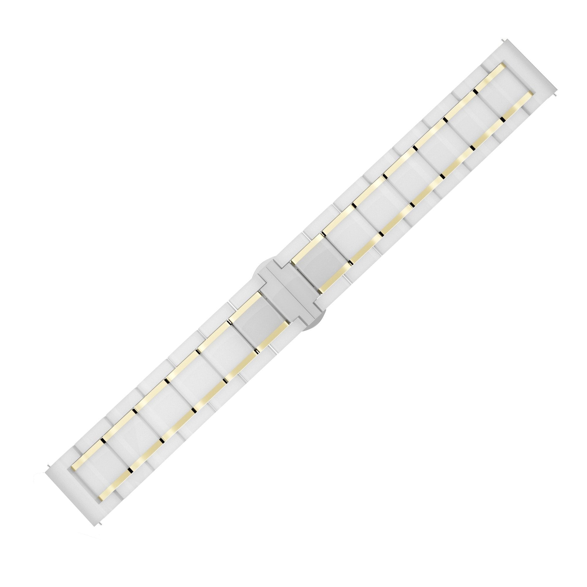 Samsung Galaxy Watch 4 Classic 42mm Ceramic Link Strap (White/Gold)