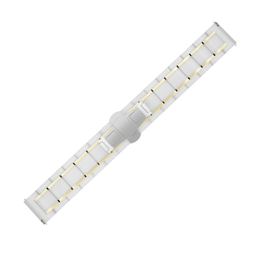 Samsung Galaxy Watch 4 - 44mm Ceramic Link Strap (White/Gold)