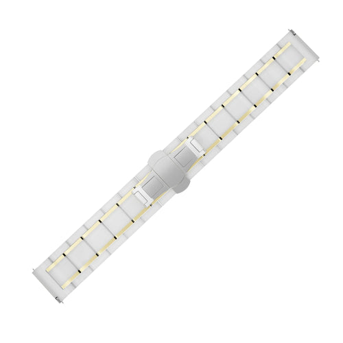 Coros Pace 2 Ceramic Steel Strap (White/Gold)